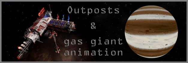 outposts and gas giant animation title
